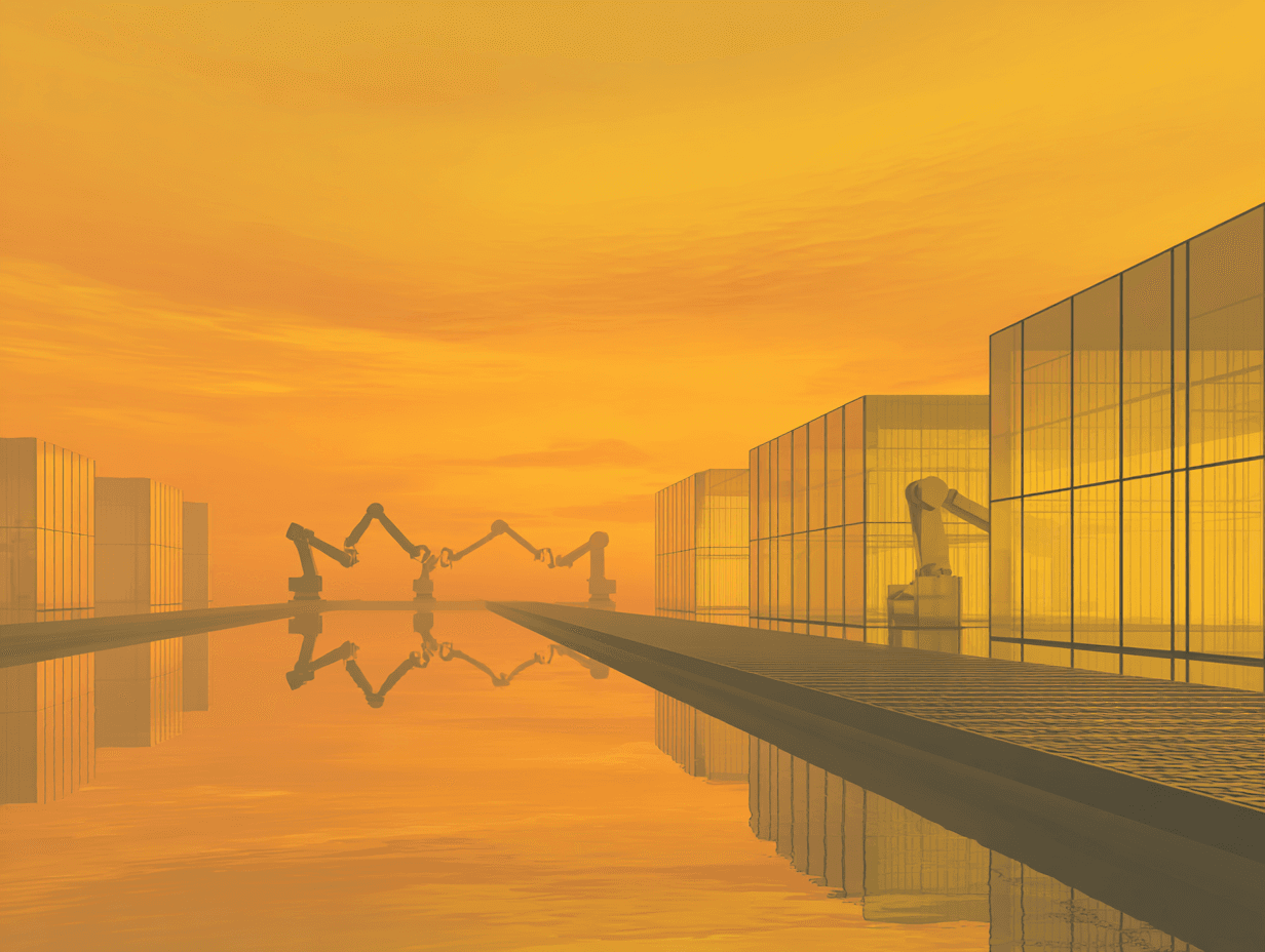 Illustration of a stylised bank serving AI agents